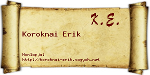 Koroknai Erik névjegykártya
