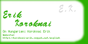 erik koroknai business card
